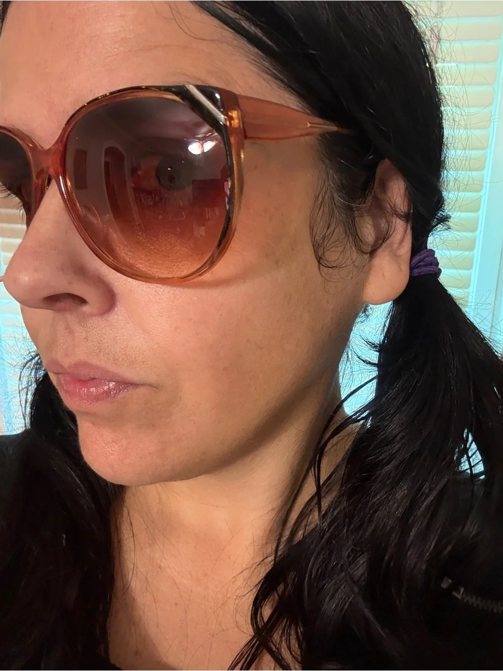 Vintage Oversized Sunglasses in Brown.  Oval Shaped Slight Cateye, by Sebastiano